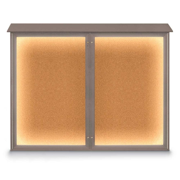 United Visual Products Triple Door Enclosed Indoor Letterboard UV1128-SATIN-WHITE - main